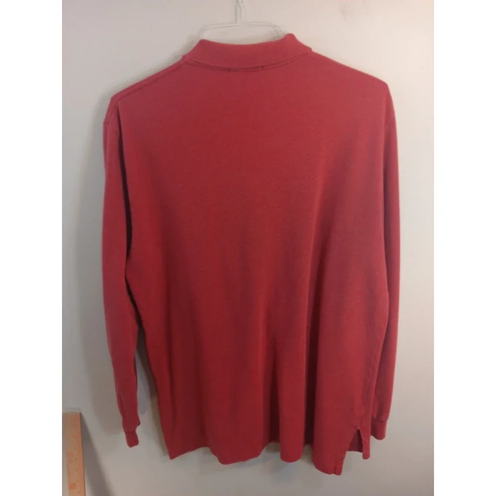 Polo Ralph Lauren Men's Long Sleeve Polo Shirt Burgundy Red Classic Fit Size L